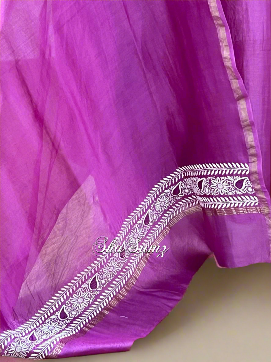 Mulberry Purple Chanderi Silk Suit