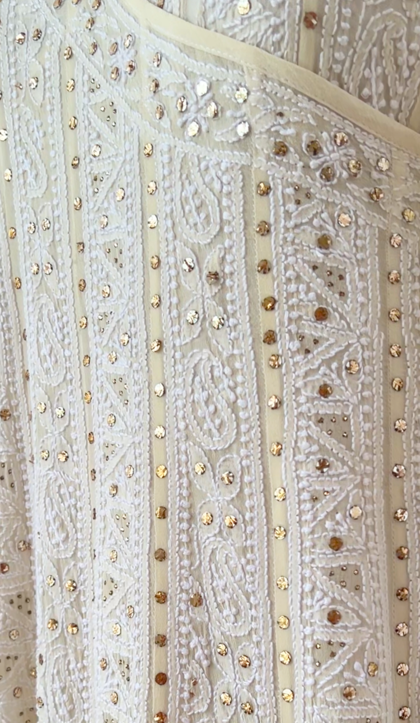 Chikankari and Mukaish Pure Georgette Angarkha