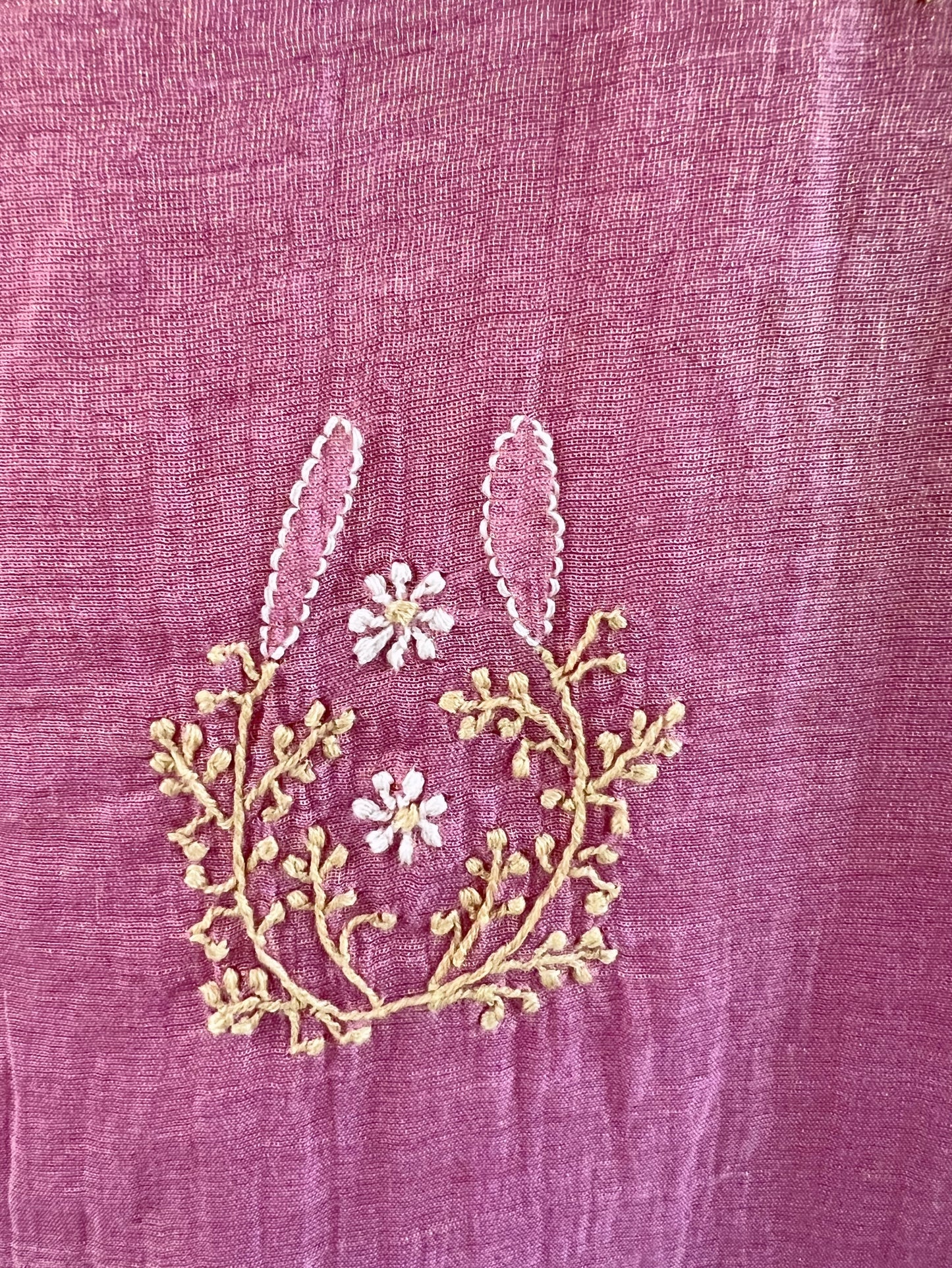 Dusty Rose Tissue Chanderi Silk Suit with Chikankari | Crescent Design