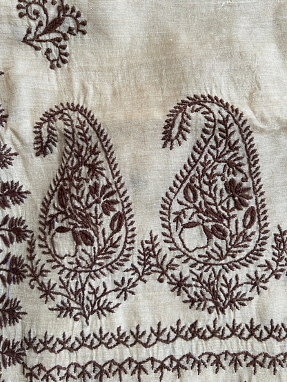 Close up Tissue Chanderi Silk with Chikankari
