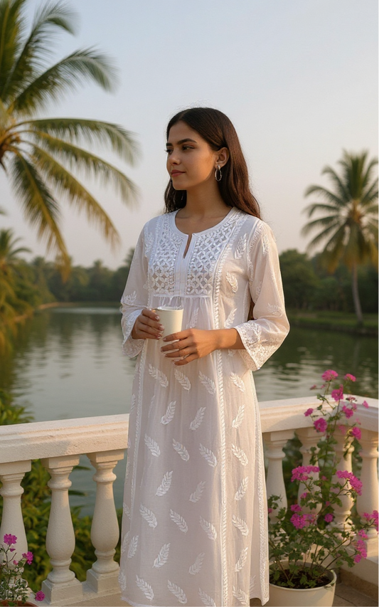 White Chikankari Kurti