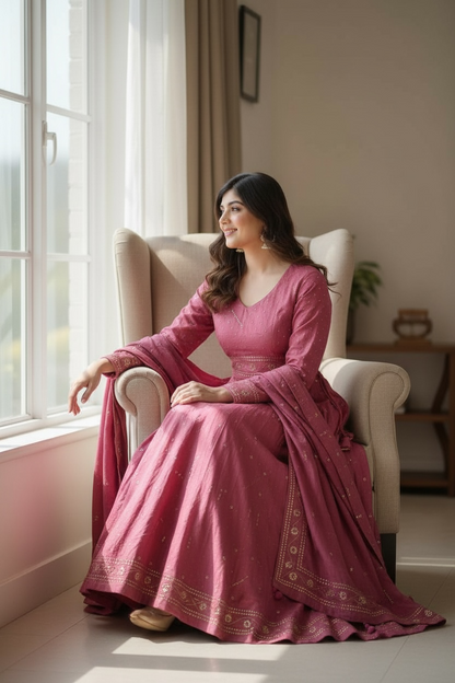 Tissue Chanderi Silk Lehanga with Mukaish