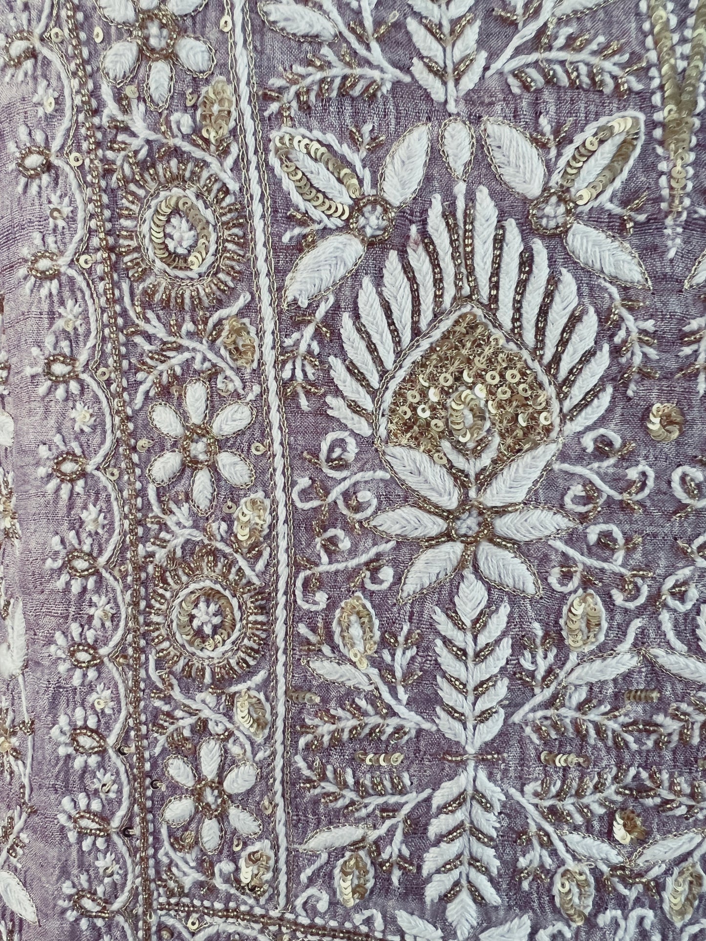 Pure Tussar Silk Chikankari with Embellishments | Eternal Craftsmanship