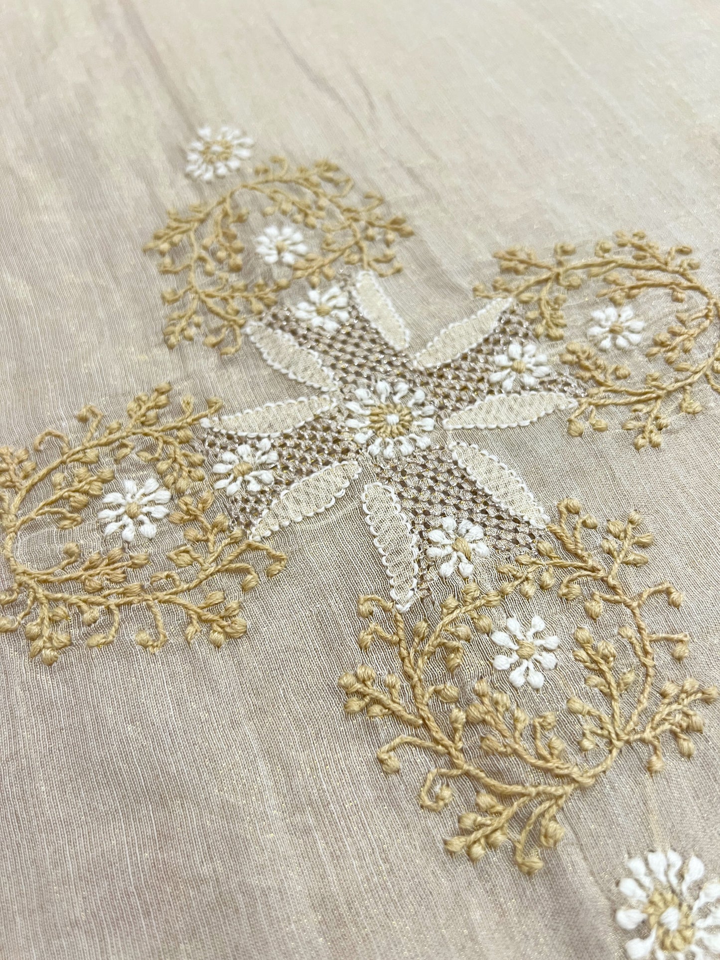 Pure Tissue Chanderi Silk Suit - Chand (crescent) Design