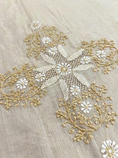 Pure Tissue Chanderi Silk Suit - Chand (crescent) Design