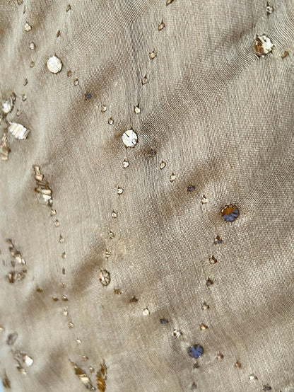 Close up of Pure Munga Silk Saree With Mukaish 
