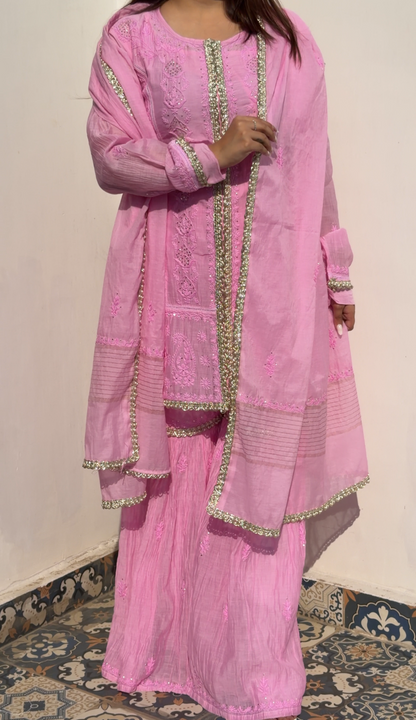 Pink Mul Chanderi Gharara