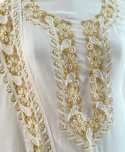 Pure Georgette Suit with Chikankari & Haath Jaali (Thaal Design)