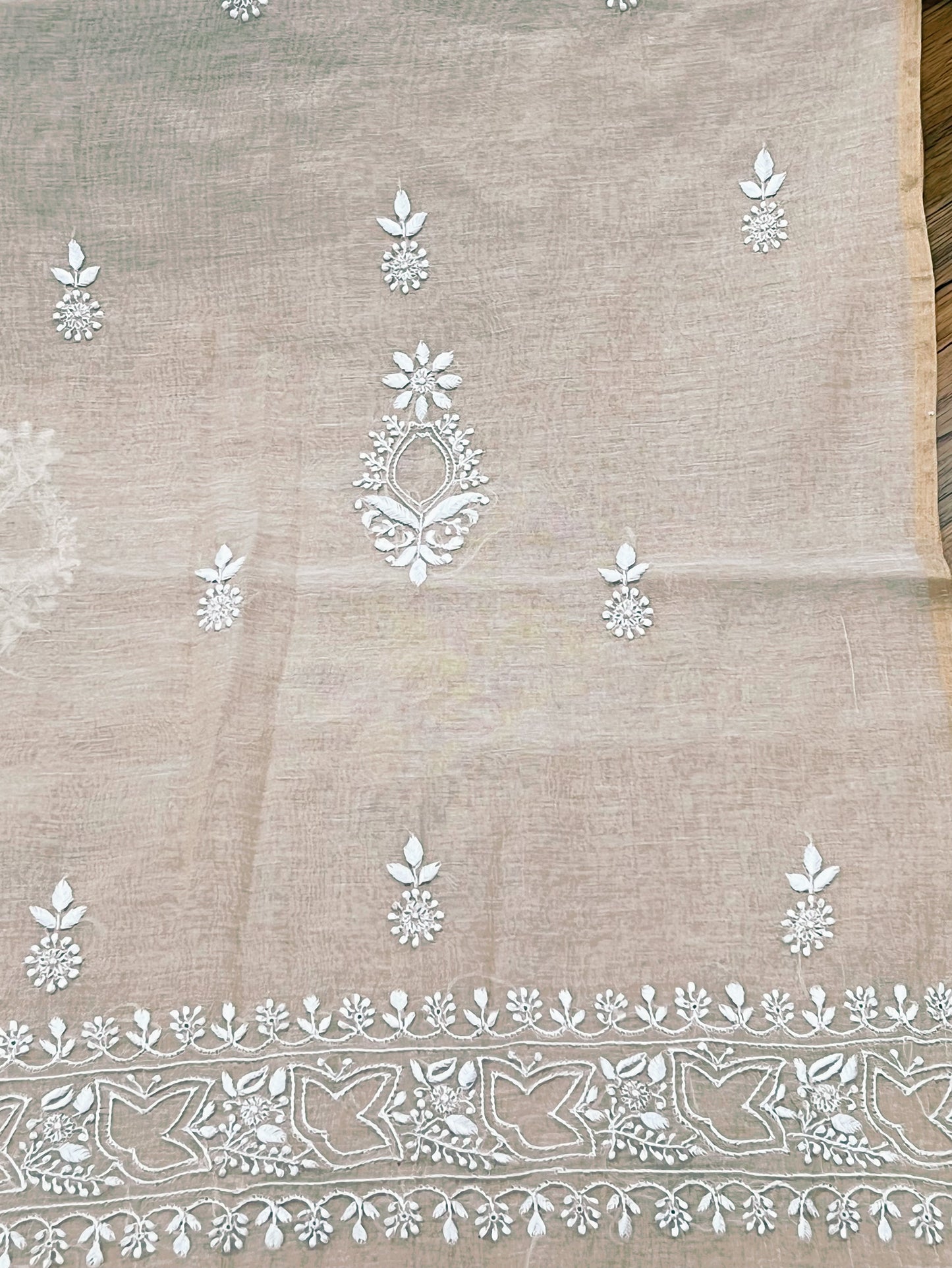 Pure Tissue Chanderi Silk Kurta with Chikankari