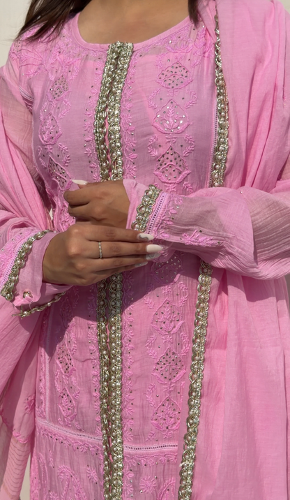 Pink Mul Chanderi Gharara