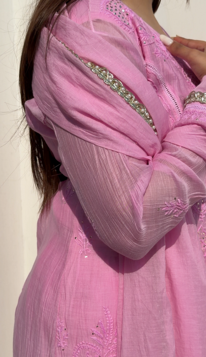 Pink Mul Chanderi Gharara