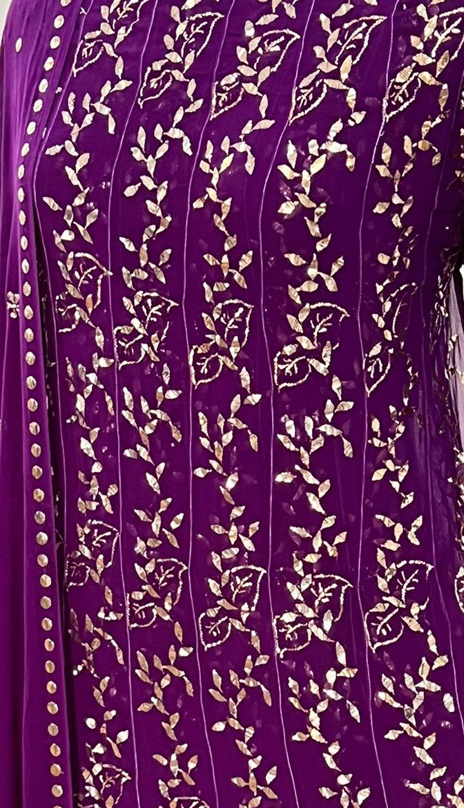 Pure Georgette Anarkali – Hand-Embroidered Mukaish 