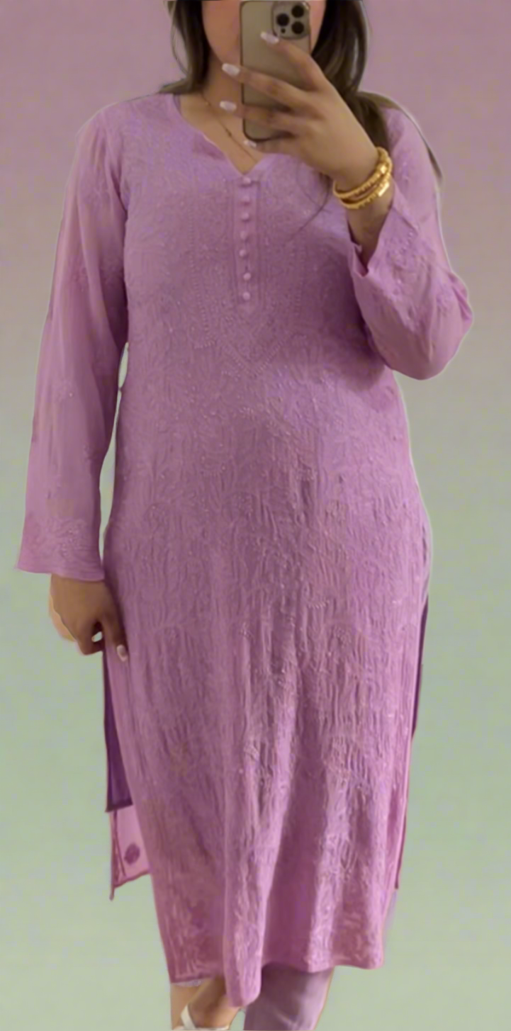 Pastel Purple Chikankari Kurta