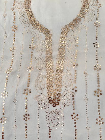 Pure Organza Silk Mukaish Set: The Canvas of Elegance