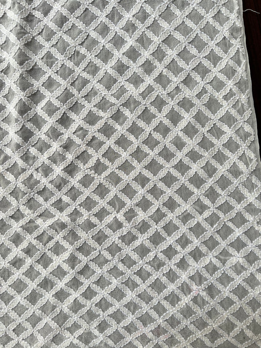 Pure Georgette Blouse Fabric with Chikankari