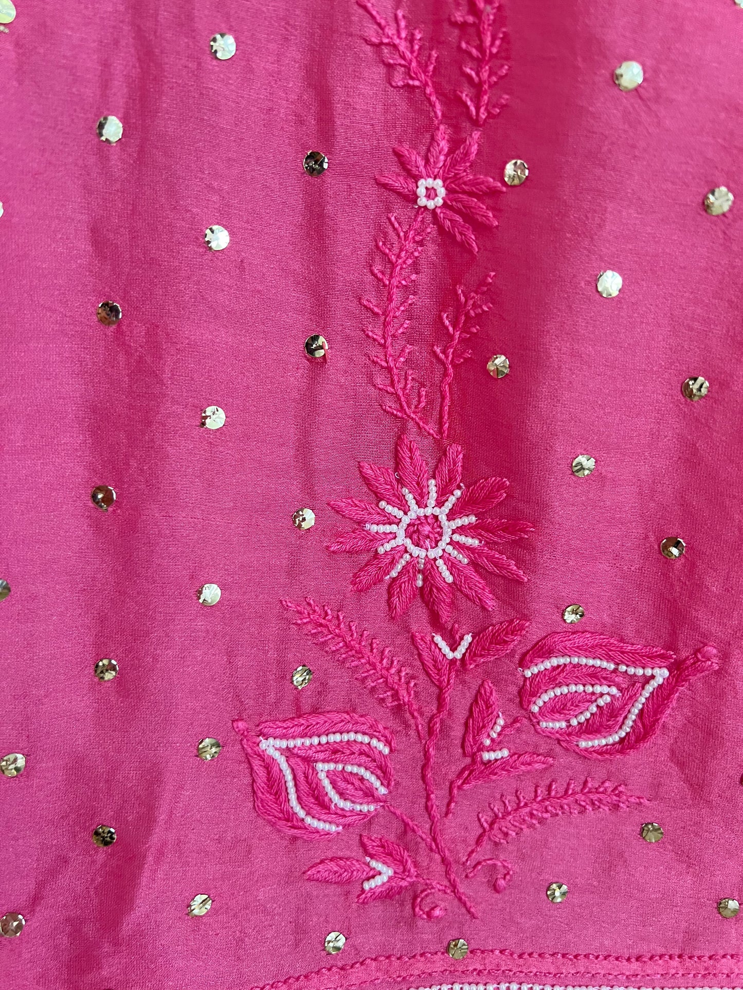 Coral Pink Chikankari and Mukaish Lehanga Set