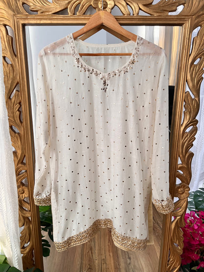 Pure Chanderi Kurti with Mukaish