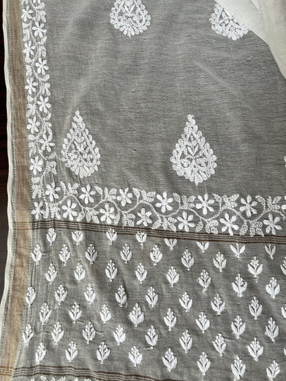 Chanderi Dupatta with Chikankari