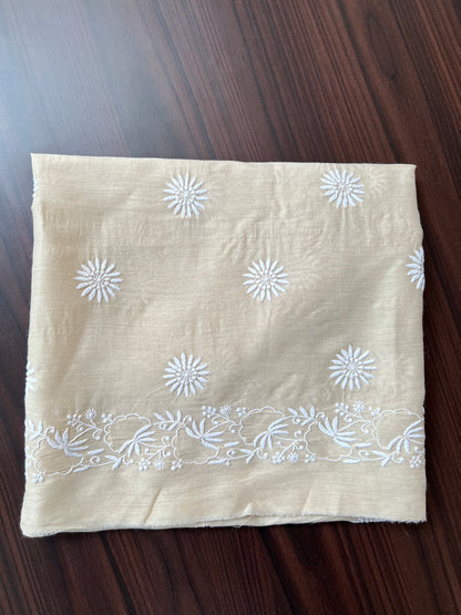 Munga Silk Blouse Fabric with Chikankari
