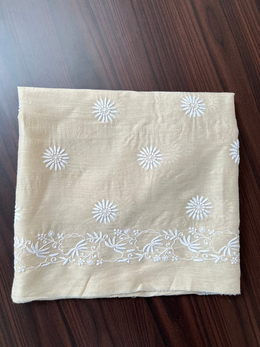 Munga Silk Blouse Fabric with Chikankari
