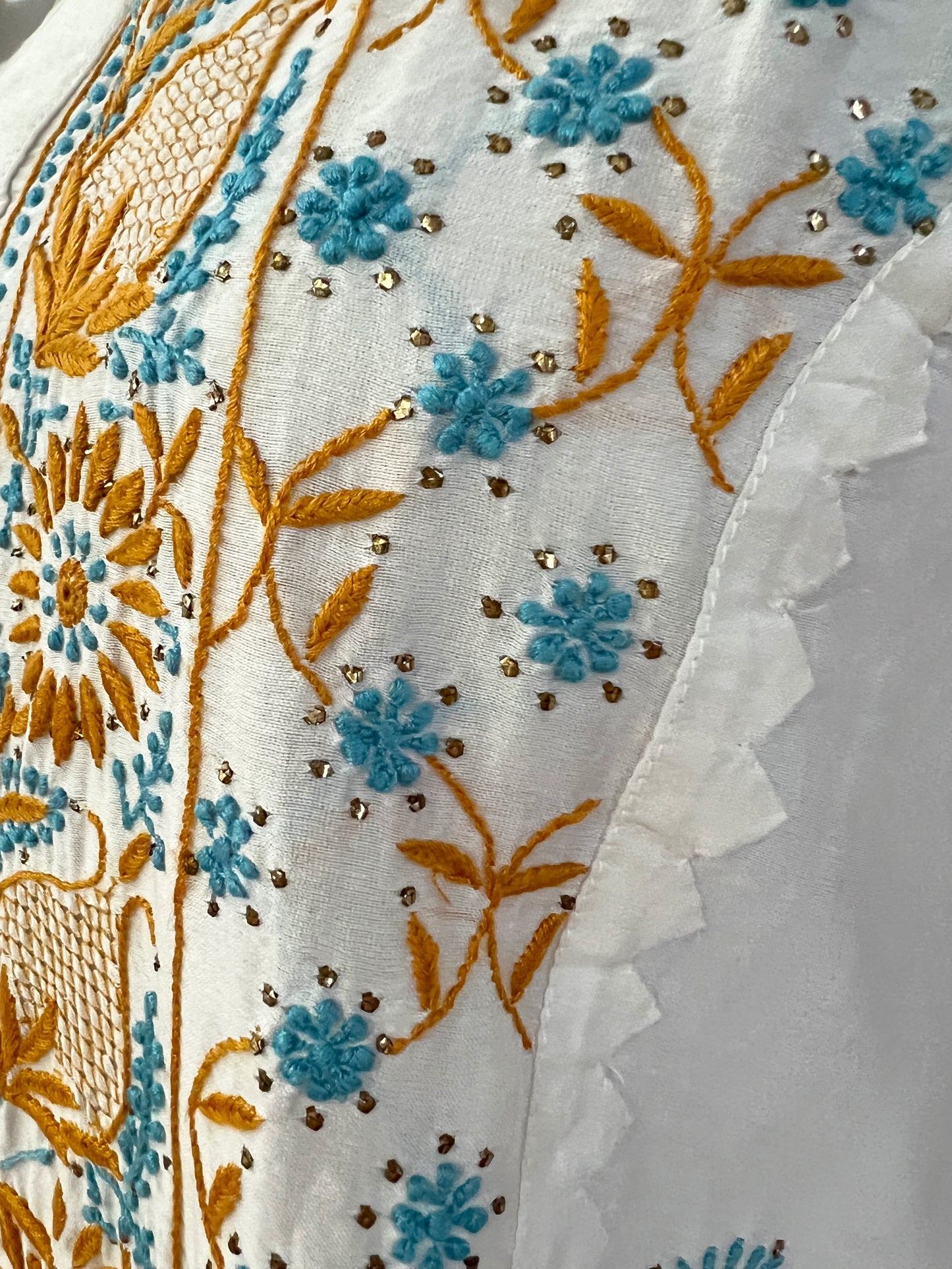 Chanderi Suit with Chikankari and Mukaish