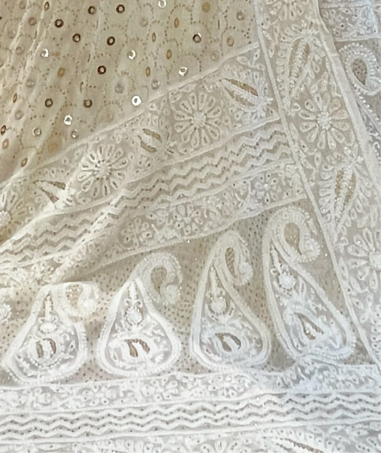 Chikankari & Mukaish Pure Georgette Lehenga Set – Dyeable & Unstitched