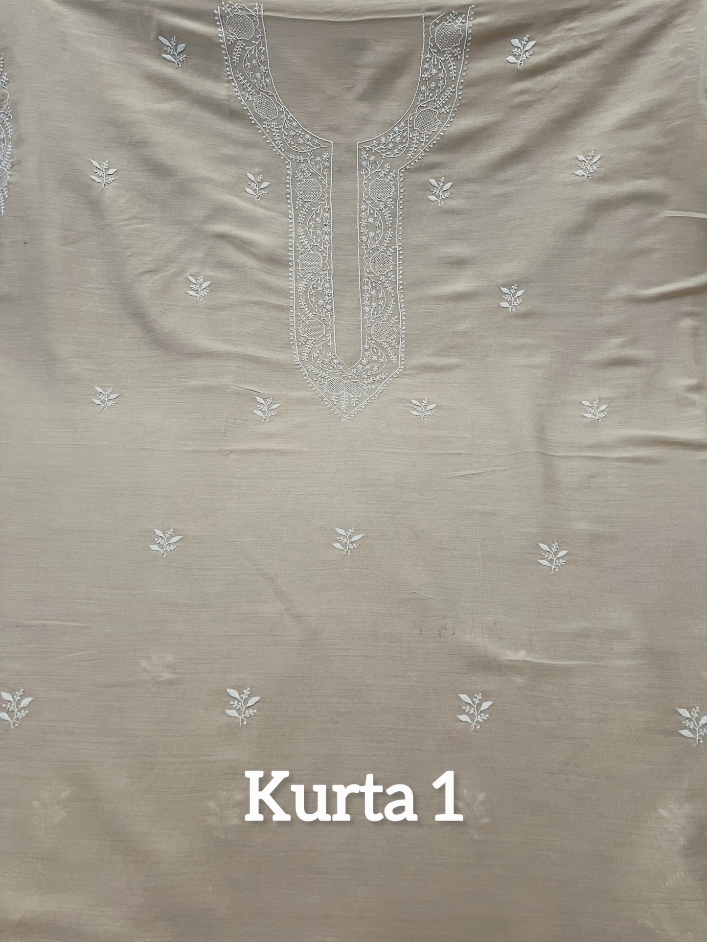 Pure Munga Silk Kurta with Chikankari