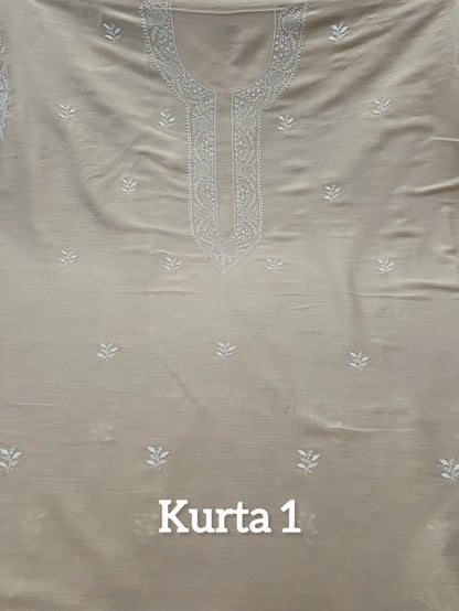 Pure Munga Silk Kurta with Chikankari