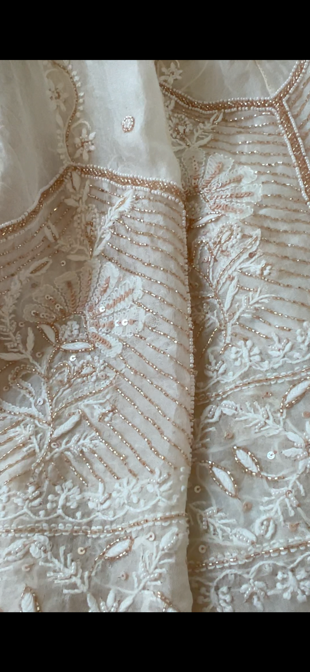 Pure Organza Silk Anarkali – Hand-Embroidered Chikankari & Luxe Embellishments