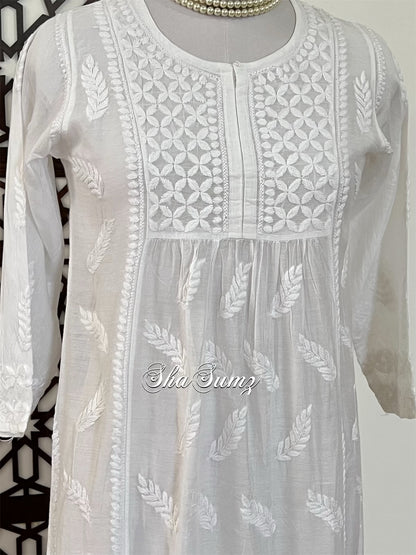 White Chikankari Kurti