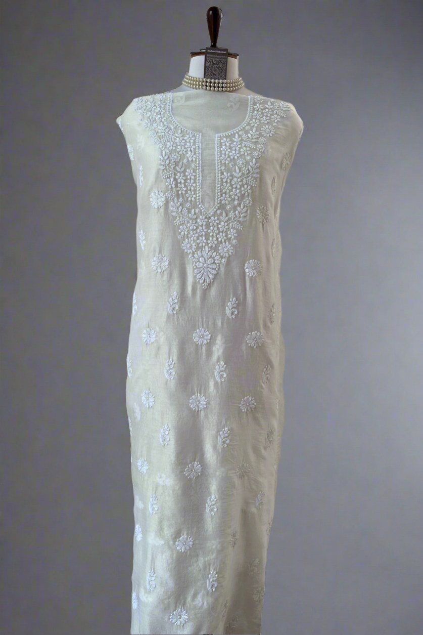 Chanderi Kurti with Chikankari