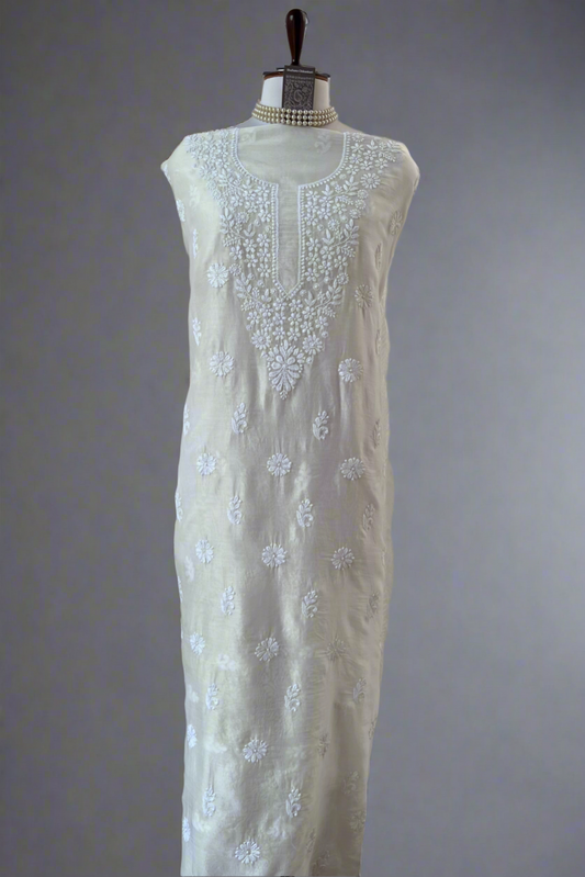 Chanderi Kurti with Chikankari