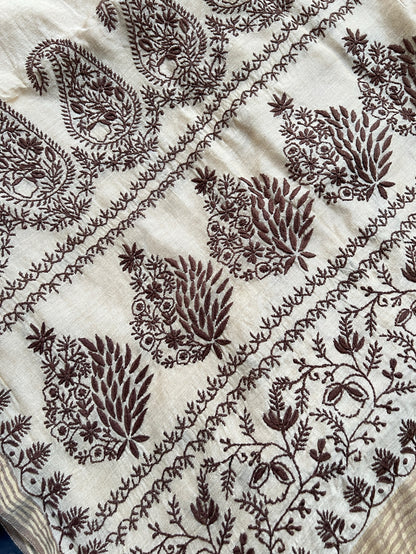 Close up Tissue Chanderi Silk with Chikankari