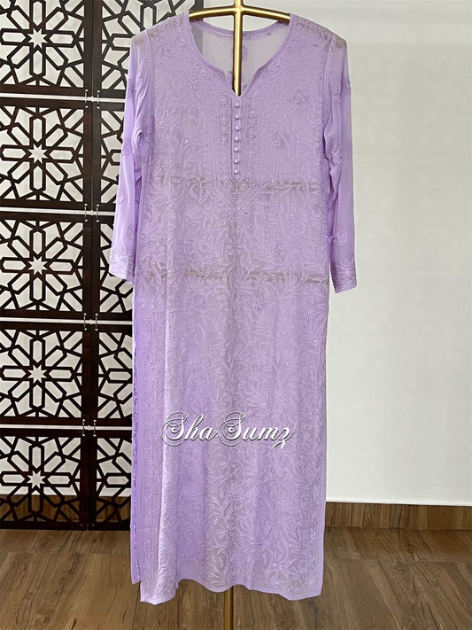 Pastel Purple Chikankari Kurta