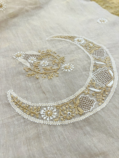 Pure Tissue Chanderi Silk Suit - Chand (crescent) Design