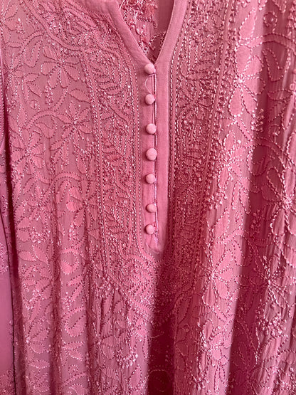 Onion Pink Chikankari Kurti