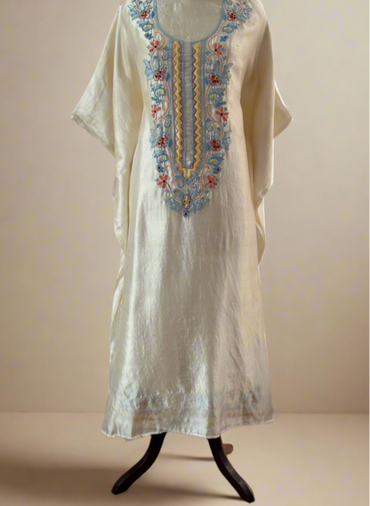 ShaSumz Ivory Pure Silk Kaftan