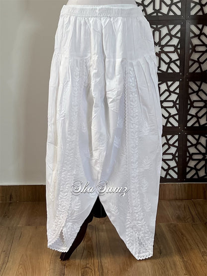 Cotton Chikankari Dhoti Pants