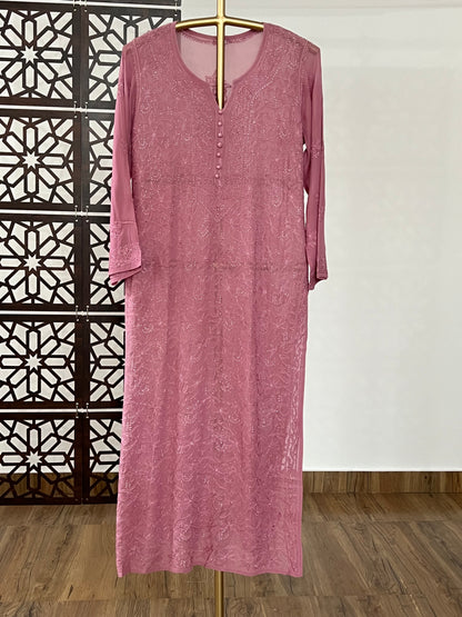 Onion Pink Chikankari Kurti