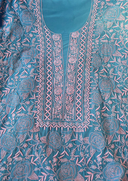 Azure Blue & Baby Pink Do Taar Chikankari Suit