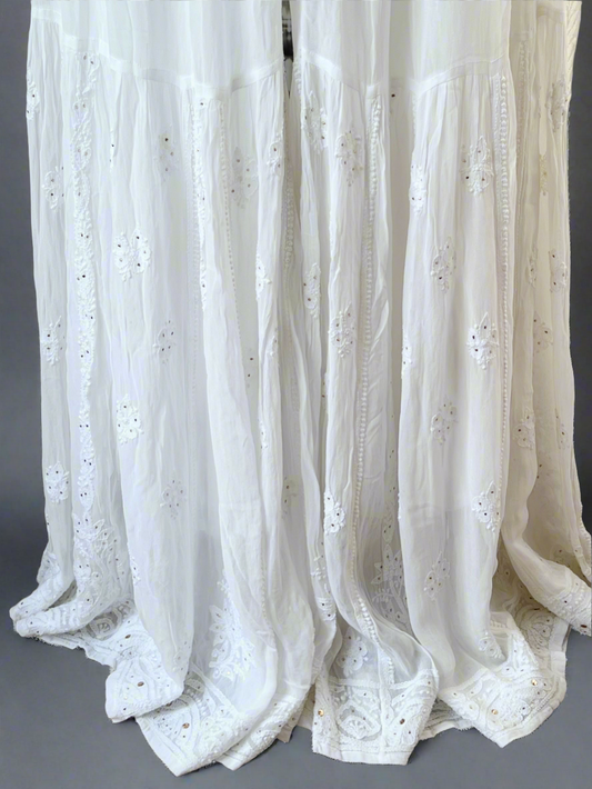 Georgette Sharara with Chikankari & Mukaish