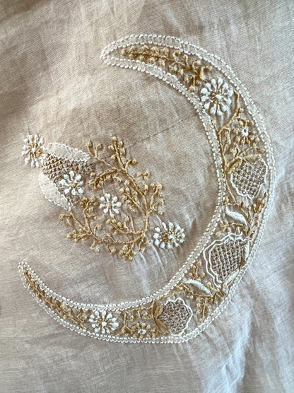 Pure Tissue Chanderi Silk Suit - Chand (crescent) Design