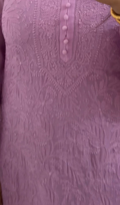 Pastel Purple Chikankari Kurta