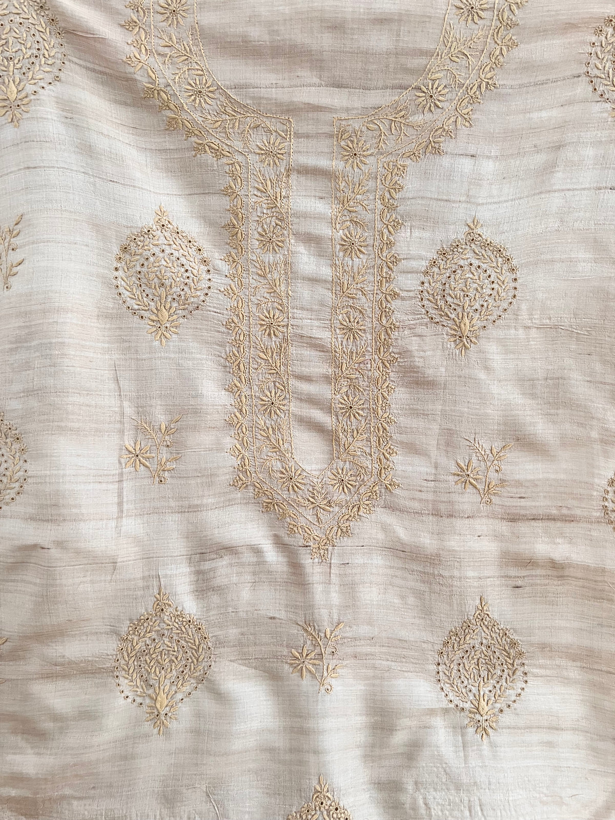 Pure Tussar Silk Kurta with Chikankari