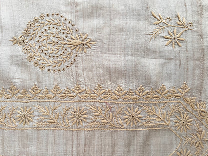 Pure Tussar Silk Kurta with Chikankari