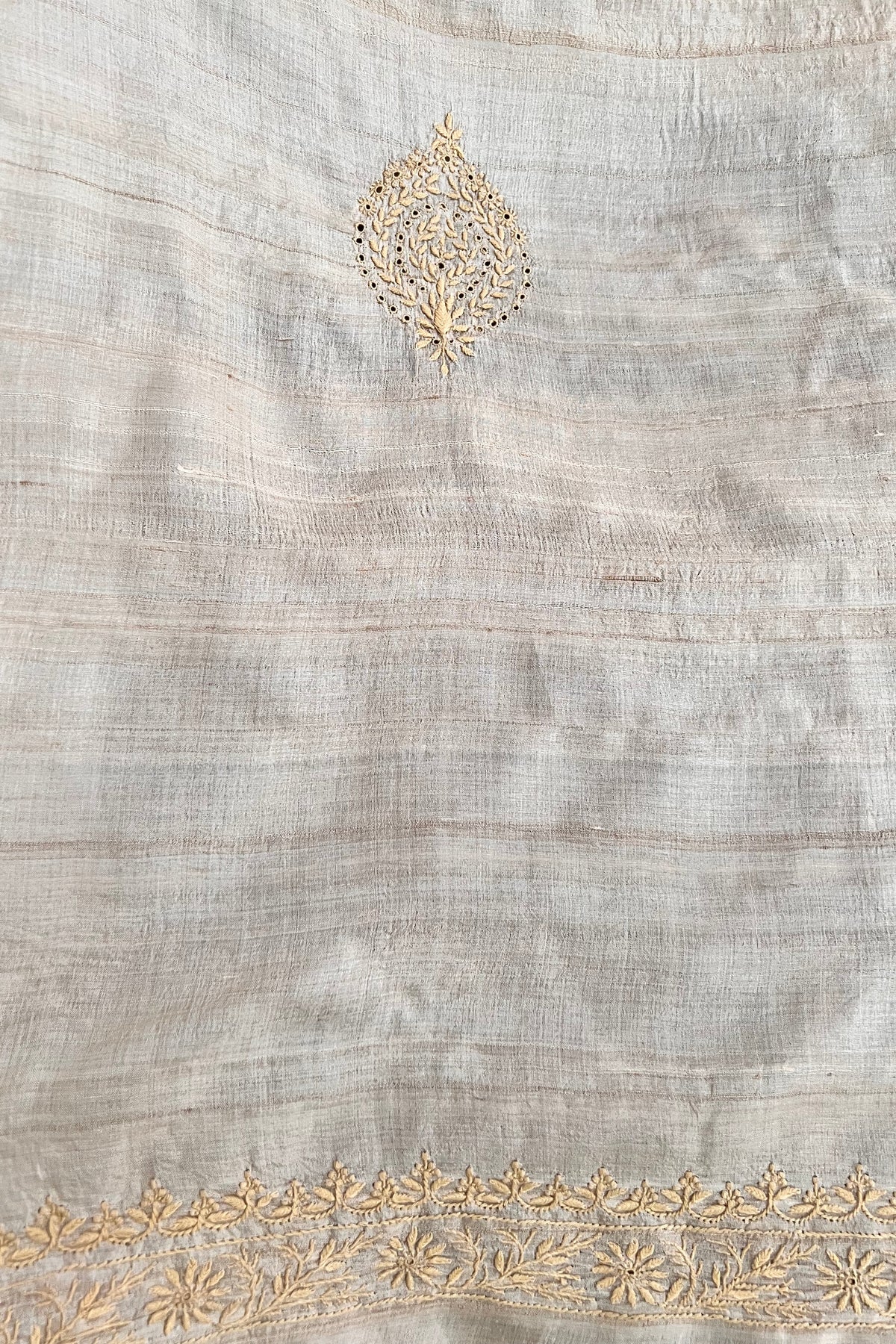 Pure Tussar Silk Kurta with Chikankari