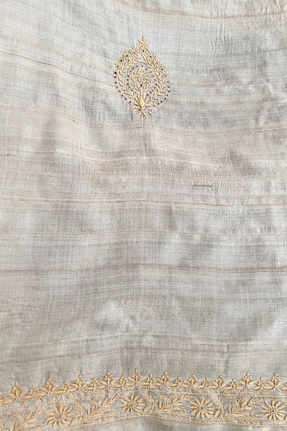 Pure Tussar Silk Kurta with Chikankari