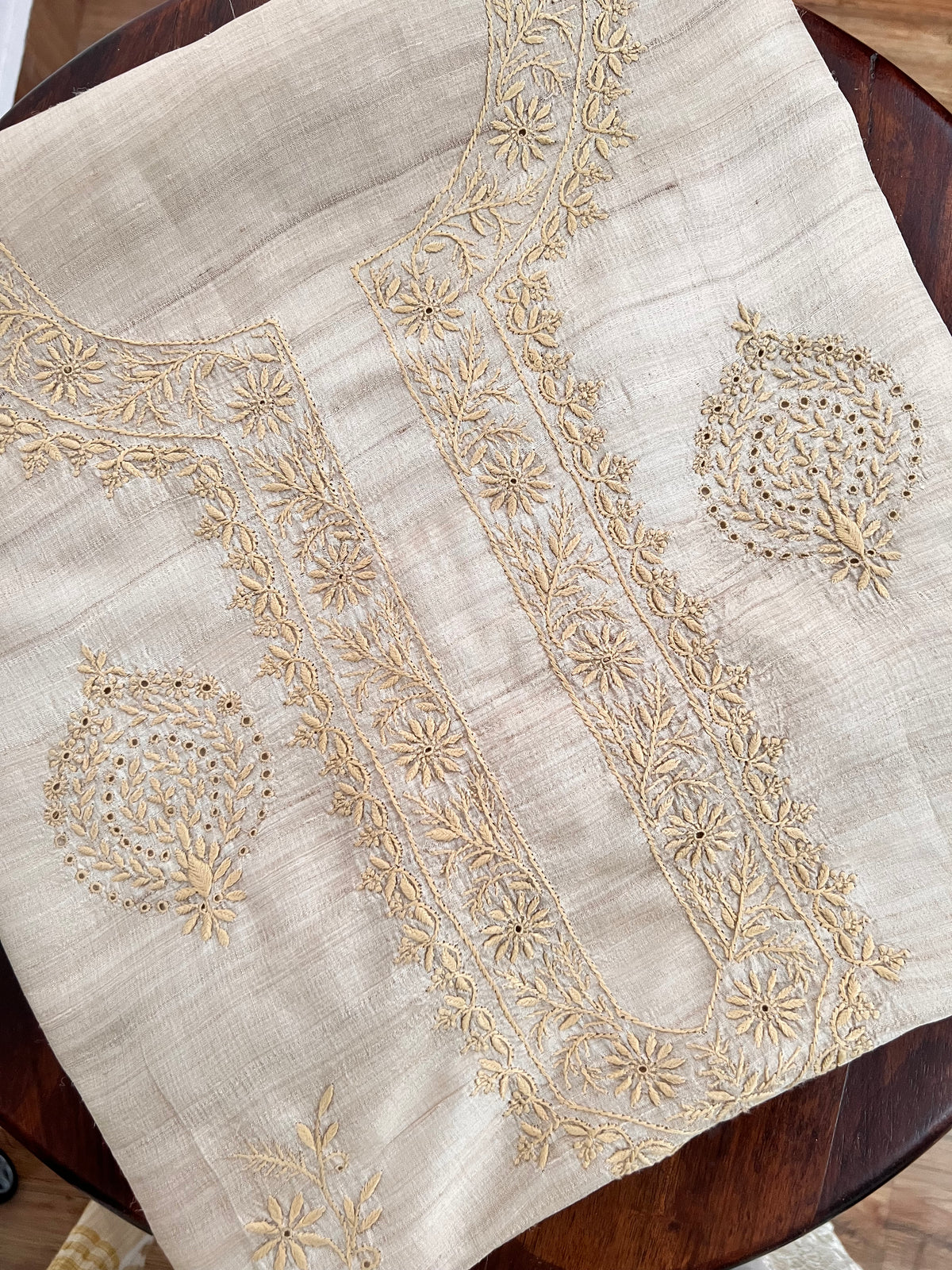 Pure Tussar Silk Kurta with Chikankari
