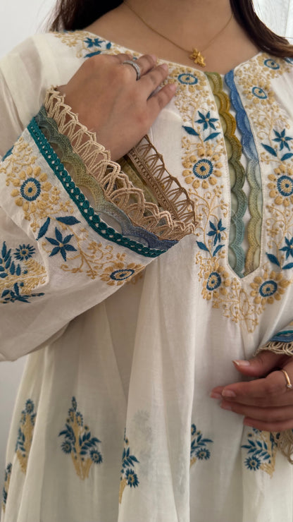 Boho-Chic Ivory Anarkali by ShaSumz