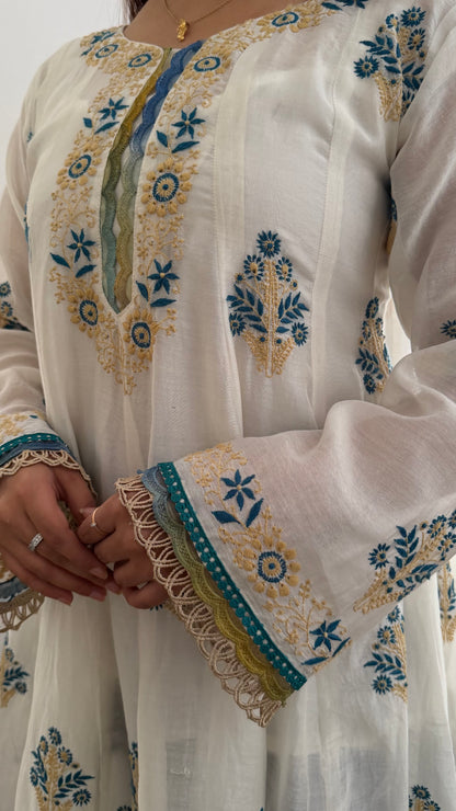 Boho-Chic Ivory Anarkali by ShaSumz